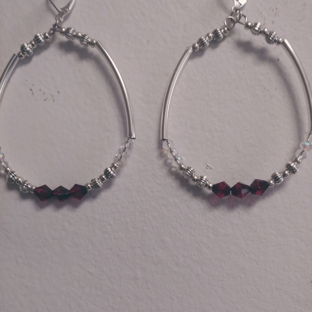 Women Vintage Look Hand Design Hoop Earrings